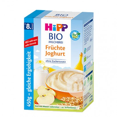 【2件】HiPP 德國喜寶有機水果優酪乳米粉8個月以上450g 海外本土原版