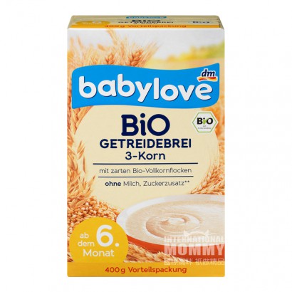 【2件】Babylove 德國寶貝愛有機3種純穀物營養米粉6個月以上 海外本土原版