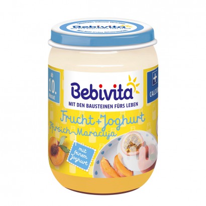 【2件】Bebivita 德國貝唯他西番蓮桃子優酪乳混合泥10個月以上 海外本土原版