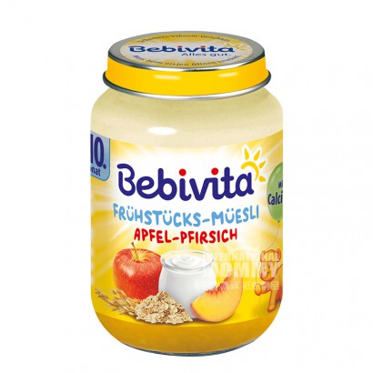 【2件】Bebivita 德國貝唯他蘋果桃子優酪乳燕麥混合泥10個月以上 海外本土原版