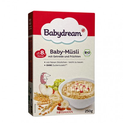 【2件】Babydream 德國Babydream有機水果穀物燕麥片8個月以上 海外本土原版