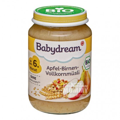 Babydream 德國Babydream有機蘋果梨麥片泥6個月以上*6 海外本土原版