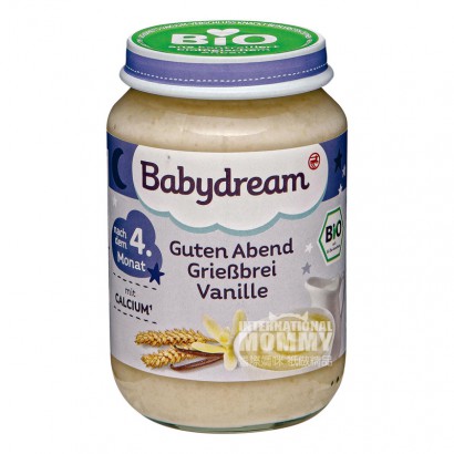 Babydream 德國Babydream有機香草牛奶粗面晚安泥4個月以上*6 海外本土原版