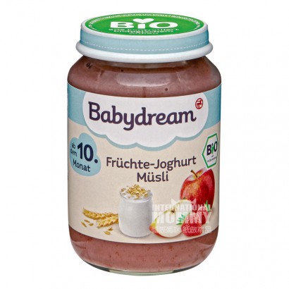 Babydream 德國Babydream有機蘋果草莓優酪乳麥片泥10個月以上*6 海外本土原版