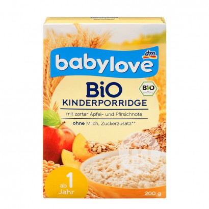 【2件】Babylove 德國寶貝愛有機蘋果桃子穀物麥片1歲以上 海外本土原版