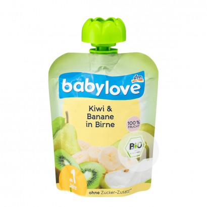 Babylove 德國寶貝愛有機獼猴桃香蕉梨果泥吸吸樂1歲以上*6 海外本土原版