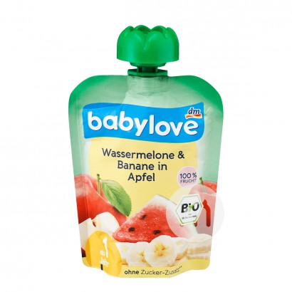 Babylove 德國寶貝愛有機蘋果西瓜香蕉果泥吸吸樂1歲以上*6 海外本土原版