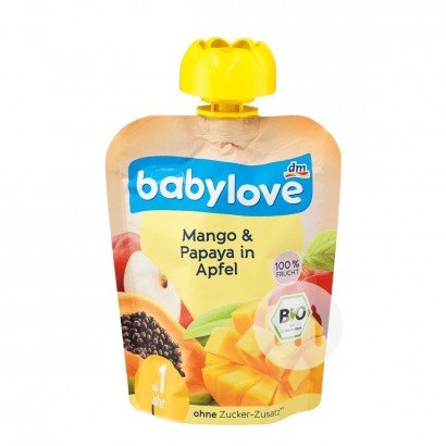 Babylove 德國寶貝愛有機蘋果芒果木瓜果泥吸吸樂1歲以上*6 海外本土原版