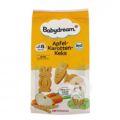 【2件】Babydream 德國Babydream有機蘋果胡蘿蔔磨牙餅乾8個月以上 海外本土原版