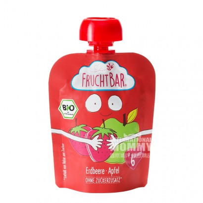 FRUCHTBAR 德國FRUCHTBAR有機蘋果草莓水果泥吸吸樂6個月以上100g*8 海外本土原版