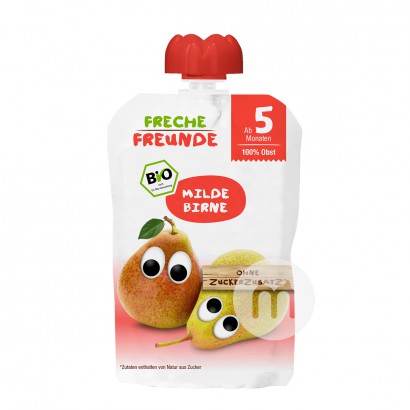 Erdbar 德國愛樂熊有機兒童果泥吸吸樂梨子味5個月以上*6 海外本土原版