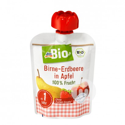 DmBio 德國DmBio有機蘋果草莓梨果泥吸吸樂12個月以上*6 海外本土原版