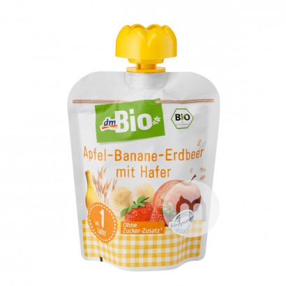 DmBio 德國DmBio有機燕麥蘋果香蕉草莓泥吸吸樂12個月以上*6 海外本土原版