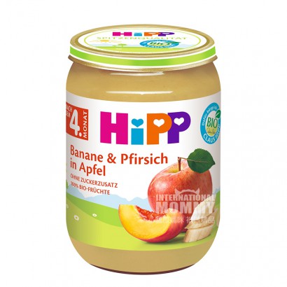 【4件】HiPP 德國喜寶有機香蕉黃桃蘋果泥 海外本土原版