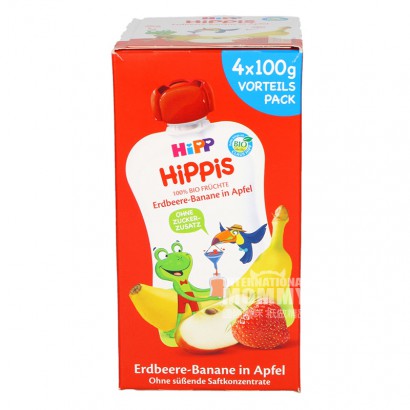 HiPP 德國喜寶吸吸樂有機草莓香蕉蘋果泥12個月以上400g 海外本土原版