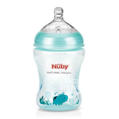 Nuby 美國努比自然乳感寬口PP奶瓶240ml 0個月以上 海外本土原版