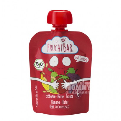 FRUCHTBAR 德國FRUCHTBAR有機草莓梨燕麥泥吸吸樂6個月以上100g*8 海外本土原版