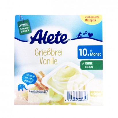 【2件】Nestle 德國雀巢Alete系列粗麵粉香草牛奶杯400g 海外本土原版