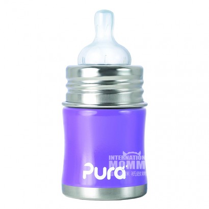Pura kiki 美國普拉奇奇寬口徑防脹氣不銹鋼奶瓶150ml 海外本土原版