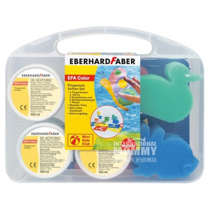 EBERHARD FABER 德國EBERHARD FABER 4色兒童手指塗料套盒帶配件 海外本土原版