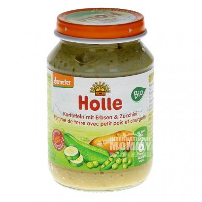 【6件】Holle 德國凱莉有機豌豆西葫蘆土豆蔬菜泥6個月以上 海外本土原版