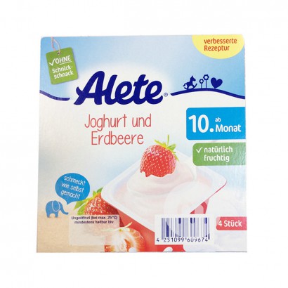 【4件】Nestle 德國雀巢Alete系列草莓優酪乳杯400g 海外本土原版