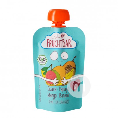 FRUCHTBAR 德國FRUCHTBAR有機番石榴木瓜芒果香蕉水果泥吸吸樂6個月以上100g*8 海外本土原版