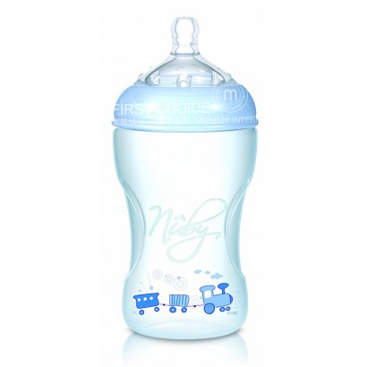 Nuby 美國努比嬰兒防脹氣自然乳感寬口PP奶瓶330ml 3-6個月 海外本土原版