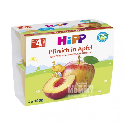 【4件】HiPP 德國喜寶有機黃桃蘋果泥水果杯 海外本土原版