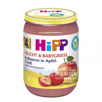 HiPP德國喜寶有機蘋果草莓穀物混合泥4個月以上*6 海外本土原版