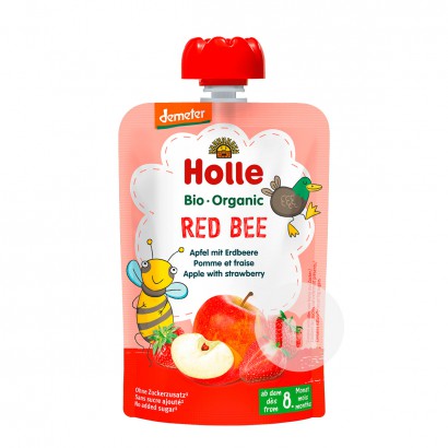 Holle 德國凱莉有機草莓蘋果泥吸吸樂100g*6 海外本土原版