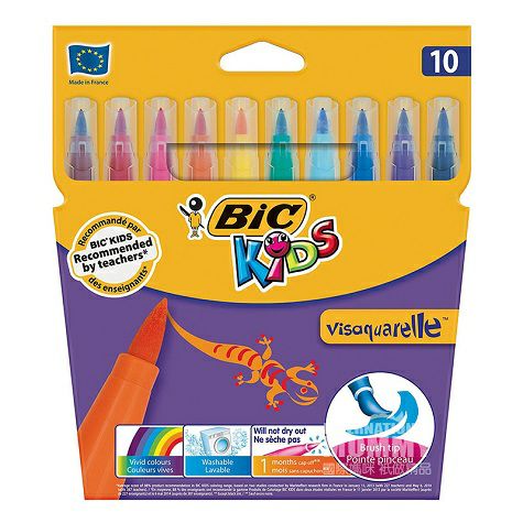 BIC KIDS 法國比克兒童無毒無味寶寶塗鴉10色水彩筆 海外本土原版
