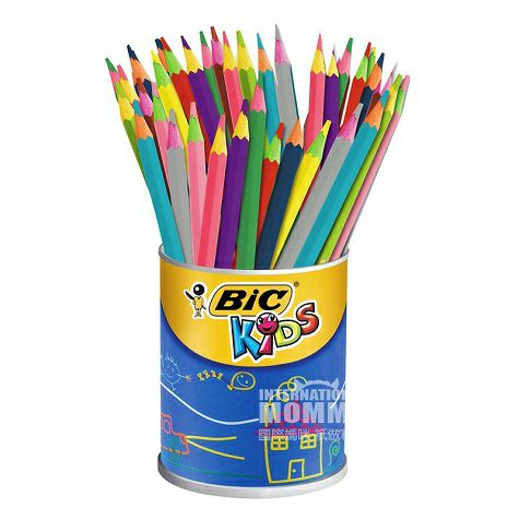 BIC KIDS 法國比克兒童無毒無味寶寶塗鴉60色彩色鉛筆 海外本土原版