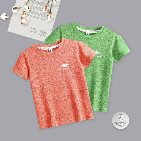 【2件】Verantwortung 明德任責 男女寶寶 經典舒適透氣速幹T恤薄款 桔色+綠色