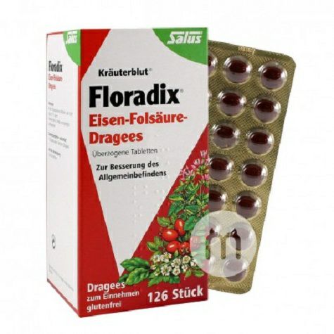 Salus 德國莎露斯Floradix鐵元片劑含葉酸126粒 海外本土原版