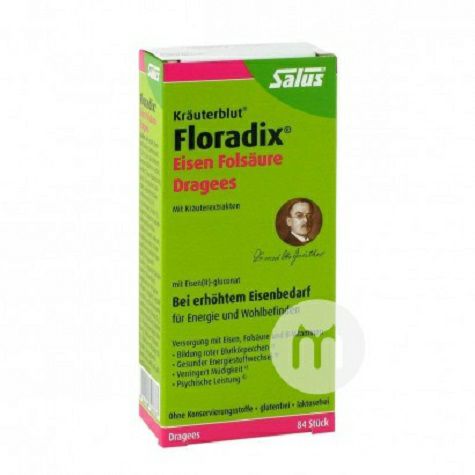 Salus 德國莎露斯Floradix鐵元片劑含葉酸綠色藥店版84粒 海外本土原版