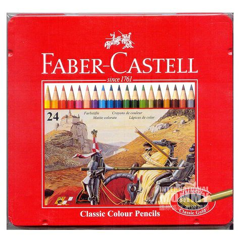 FABER－CASTELL 德國輝柏嘉24色經典金屬盒彩色鉛筆 海外本土原版