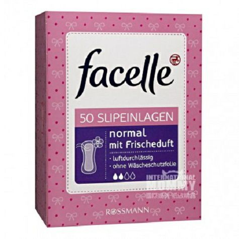 Facelle 德國Facelle日常清香型透氣衛生護墊兩滴水50片 海外本土原版
