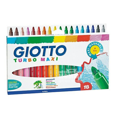 GIOTTO 義大利GIOTTO 18色超水洗粗頭水彩筆 海外本土原版