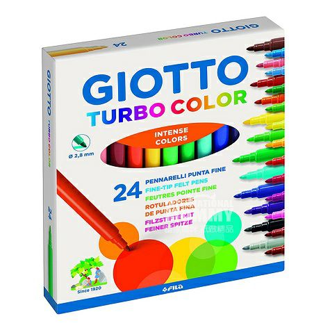 GIOTTO 義大利GIOTTO 24色細杆可水洗水彩筆 海外本土原版