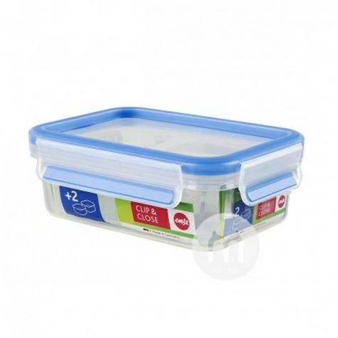 EMSA 德國愛慕莎方形帶蓋分格塑膠零食盒保鮮盒550ml 海外本土原版