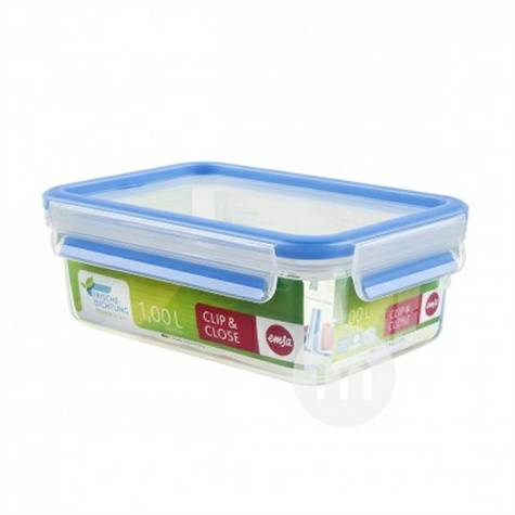 EMSA 德國愛慕莎方形帶蓋塑膠零食盒保鮮盒1L 海外本土原版