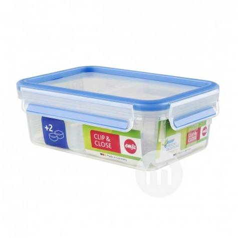EMSA 德國愛慕莎方形帶蓋分格塑膠零食盒保鮮盒1L 海外本土原版