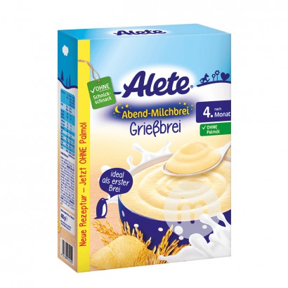 【2件】Nestle 德國雀巢Alete系列牛奶布丁粗麵粉晚安米粉4個月以上 海外本土原版
