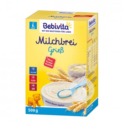 【2件】Bebivita 德國貝唯他牛奶穀物米粉6個月以上500g 海外本土原版