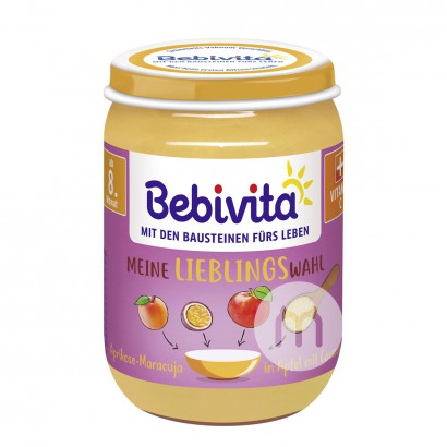 Bebivita 德國貝唯他杏子西番蓮果蘋果粗麥粉泥8個月以上*6 海外本土原版