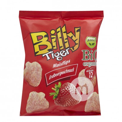 【2件】Billy Tiger 波蘭Billy Tiger有機草莓味玉米卷12個月以上 海外本土原版