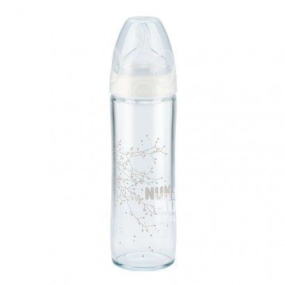 NUK 德國NUK經典寬口矽膠奶嘴玻璃奶瓶240ml 0-6個月 海外本土原版