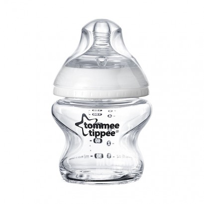 Tommee Tippee 英國湯美天地母乳自然系列防脹氣寬口徑玻璃奶瓶150ml 0個月以上 海外本土原版