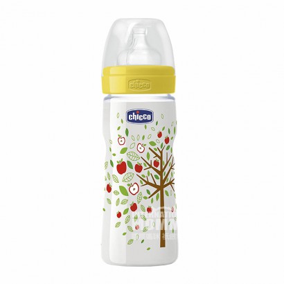 Chicco 義大利智高嬰兒寬口PP塑膠奶瓶330ml 矽膠奶嘴 4個月以上 海外本土原版